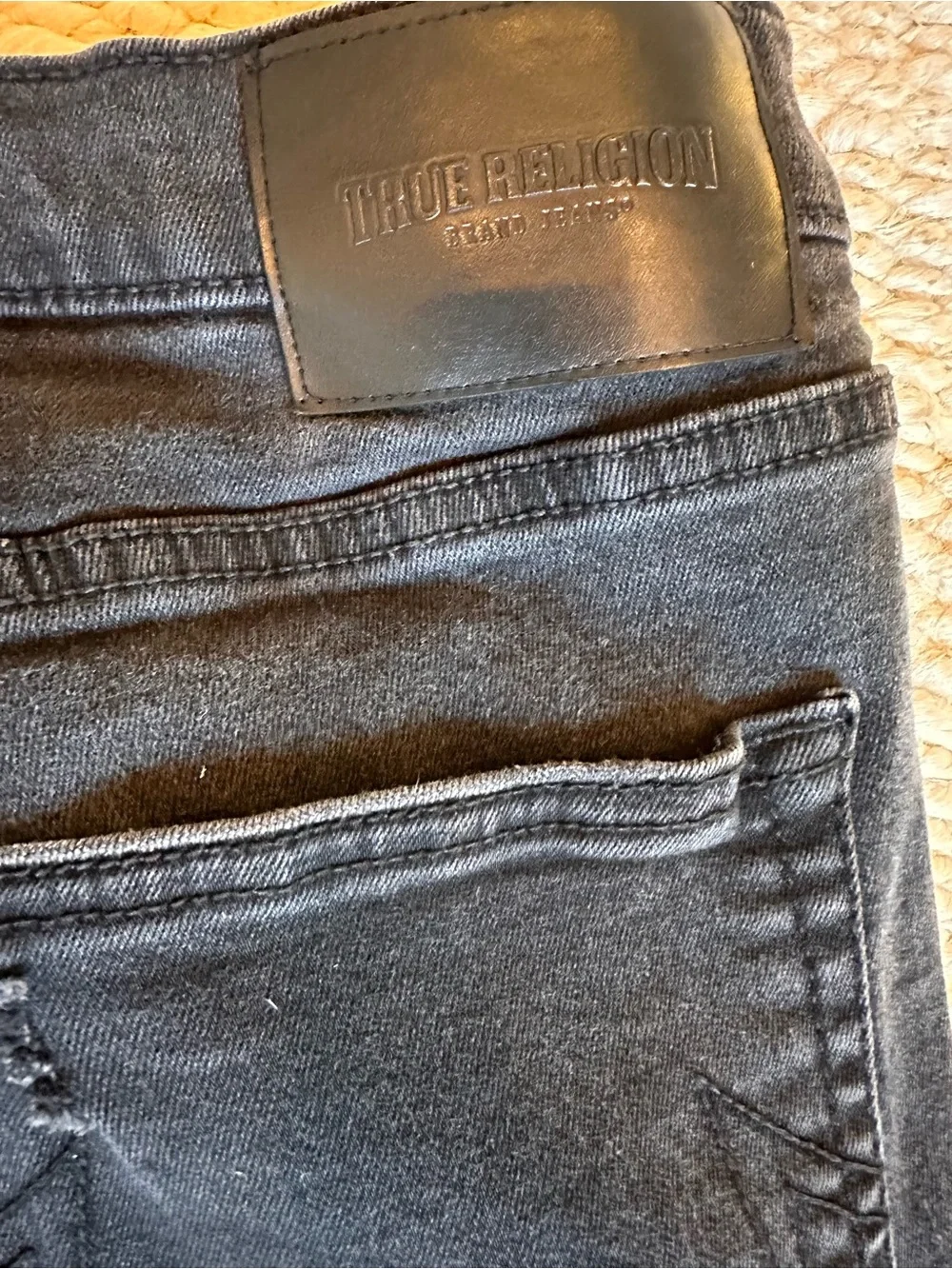 True Religion Black Rocco Relaxed Skinny Jeans